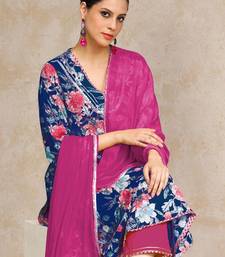 Floral Printed Gotta Patti V-Neck A-Line Kurta With Trousers & Dupatta