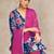 Floral Printed Gotta Patti V-Neck A-Line Kurta With Trousers & Dupatta