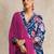 Floral Printed Gotta Patti V-Neck A-Line Kurta With Trousers & Dupatta