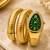 gold plated green dial ad studded spiral watch