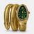 gold plated green dial ad studded spiral watch