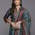 Floral Printed Mandarin Collar Chanderi Silk Kurta With Trousers & Dupatta