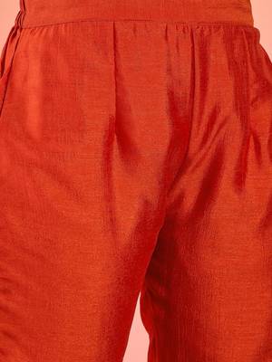 Women Embroidered Regular Thread Work Kurta with Trousers & With Dupatta 6