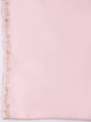 Pink Ethnic Motifs Embroidered Aari Work Kurta with Trousers & Dupatta 4