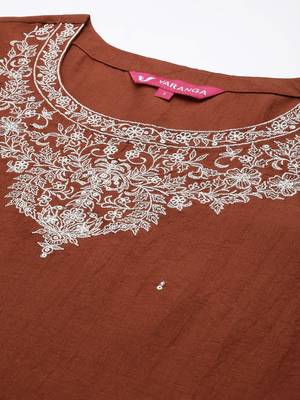 Ethnic Motifs Zari Embroidered Kurta with Trousers & Dupatta 3