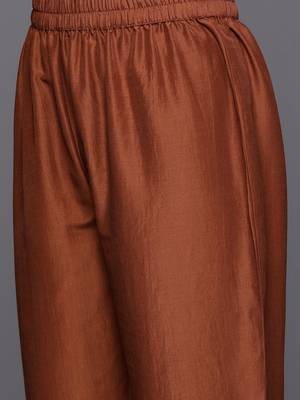 Ethnic Motifs Zari Embroidered Kurta with Trousers & Dupatta 4