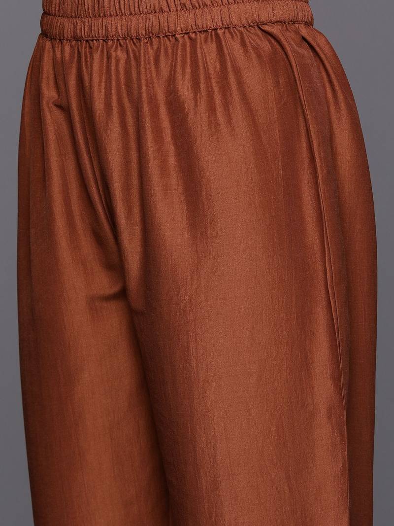 Ethnic Motifs Zari Embroidered Kurta with Trousers & Dupatta