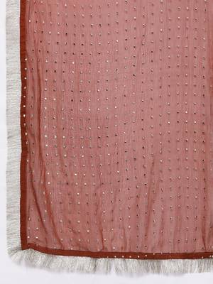 Ethnic Motifs Zari Embroidered Kurta with Trousers & Dupatta 5