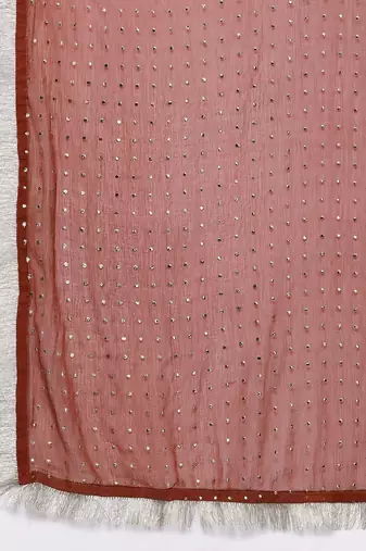 Ethnic Motifs Zari Embroidered Kurta with Trousers & Dupatta