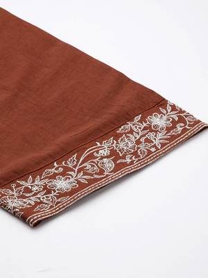 Ethnic Motifs Zari Embroidered Kurta with Trousers & Dupatta 9