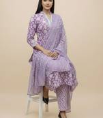Women Floral Printed Regular Pure Cotton Kurta with Trousers & With Dupatta