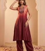 Women Ombre Dyed Regular Mirror Work Kurta with Palazzos
