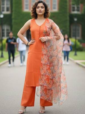 Women Floral Regular Pure Cotton Kurta with Palazzos & With Dupatta 1