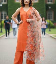 Women Floral Regular  Cotton Kurta with Palazzos & With Dupatta