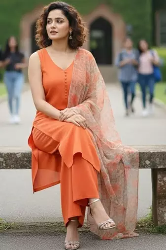Women Floral Regular Pure Cotton Kurta with Palazzos & With Dupatta