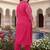 Plus Size Pink Embroidered Straight Kurta Trousers Set