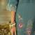Floral Embroidered V-Neck Thread Work  Cotton Kurta With Trousers And Dupatta