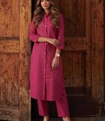 Women Ethnic Motifs Regular Thread Work Kurta with Trousers