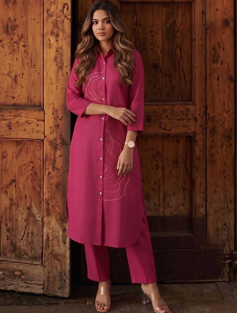 Women Ethnic Motifs Regular Thread Work Kurta with Trousers