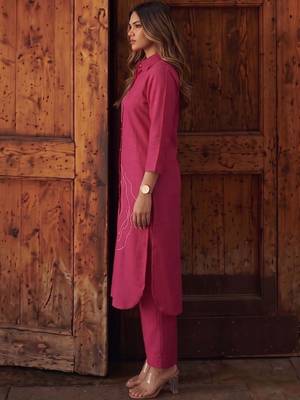 Women Ethnic Motifs Regular Thread Work Kurta with Trousers 2