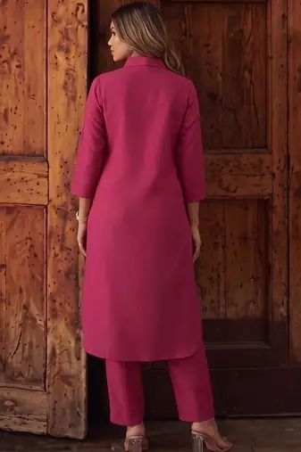 Women Ethnic Motifs Regular Thread Work Kurta with Trousers