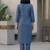 Women Embroidered Regular Thread Work Kurta with Trousers