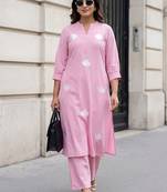 Women Floral Embroidered Regular Thread Work Kurta with Palazzos