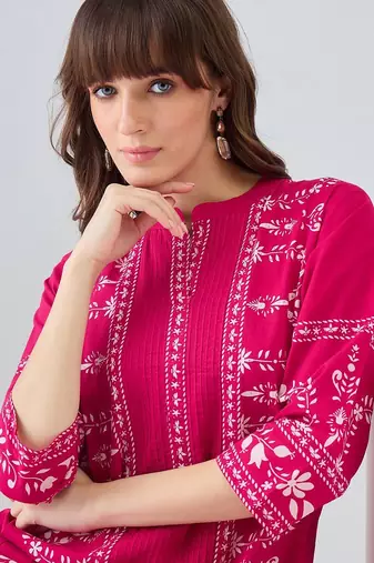 Women Ethnic Motifs Embroidered Regular Thread Work Pure Cotton Kurta with Trousers
