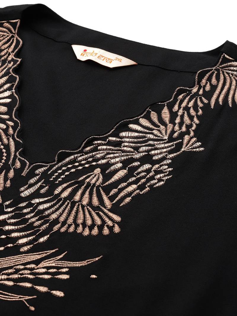 Plus Size Embroidered Regular Kurta with Palazzos