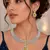 Yellow Crystal Cubic Zirconia Bridal Necklace Earrings Set, Silver-Tone Formal Jewelry