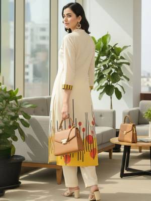 Cotton Printed A Line Kurta With Trouser 3