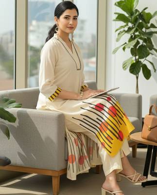 Cotton Printed A Line Kurta With Trouser 7