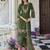 Floral Embroidered Thread Work  Cotton Straight Kurta With Trouser And Dupatta