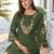 Floral Embroidered Thread Work  Cotton Straight Kurta With Trouser And Dupatta