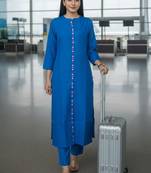 Women Regular Thread Work Kurta with Trousers