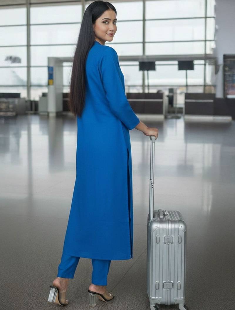 Women Regular Thread Work Kurta with Trousers