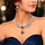 Ruby Red Cubic Zirconia Bridal Jewelry Set, Silver Statement Necklace Earrings