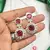 Ruby Red Cubic Zirconia Bridal Jewelry Set, Silver Statement Necklace Earrings