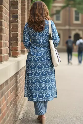 Women Printed Regular Kurta with Trousers