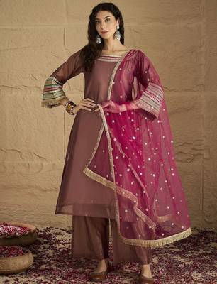 Women Ethnic Motifs Yoke Design Kurta with Palazzo & Dupatta 1