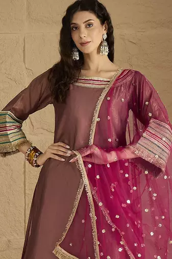 Women Ethnic Motifs Yoke Design Kurta with Palazzo & Dupatta