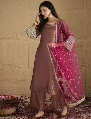 Women Ethnic Motifs Yoke Design Kurta with Palazzo & Dupatta 5
