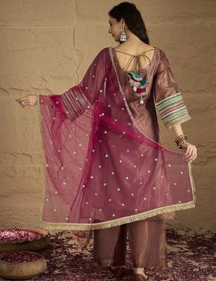 Women Ethnic Motifs Yoke Design Kurta with Palazzo & Dupatta 6