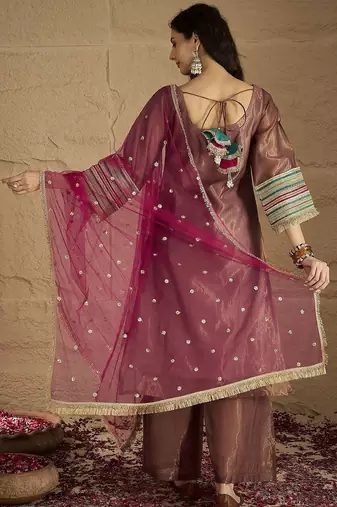 Women Ethnic Motifs Yoke Design Kurta with Palazzo & Dupatta