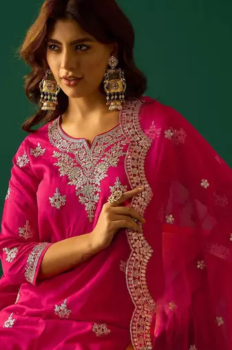 Women Ethnic Motifs Embroidered Kurta with Sharara & Dupatta