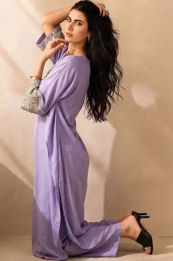 Women Embroidered Regular Thread Work Kurta with Trousers