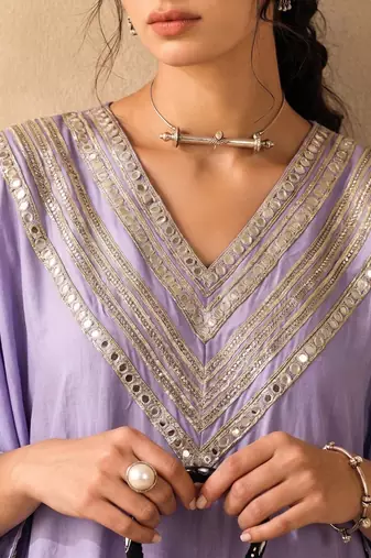 Women Embroidered Regular Thread Work Kurta with Trousers