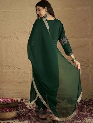 Women Ethnic Motifs Printed Kurta with Trousers & Dupatta 5