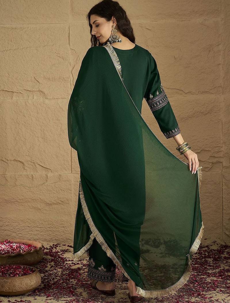 Women Ethnic Motifs Printed Kurta with Trousers & Dupatta