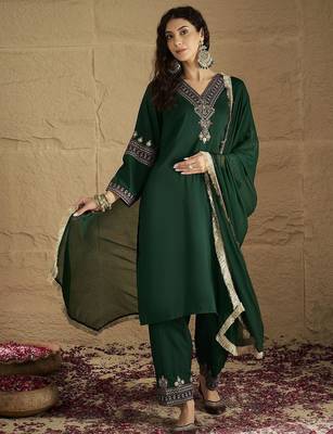 Women Ethnic Motifs Printed Kurta with Trousers & Dupatta 7